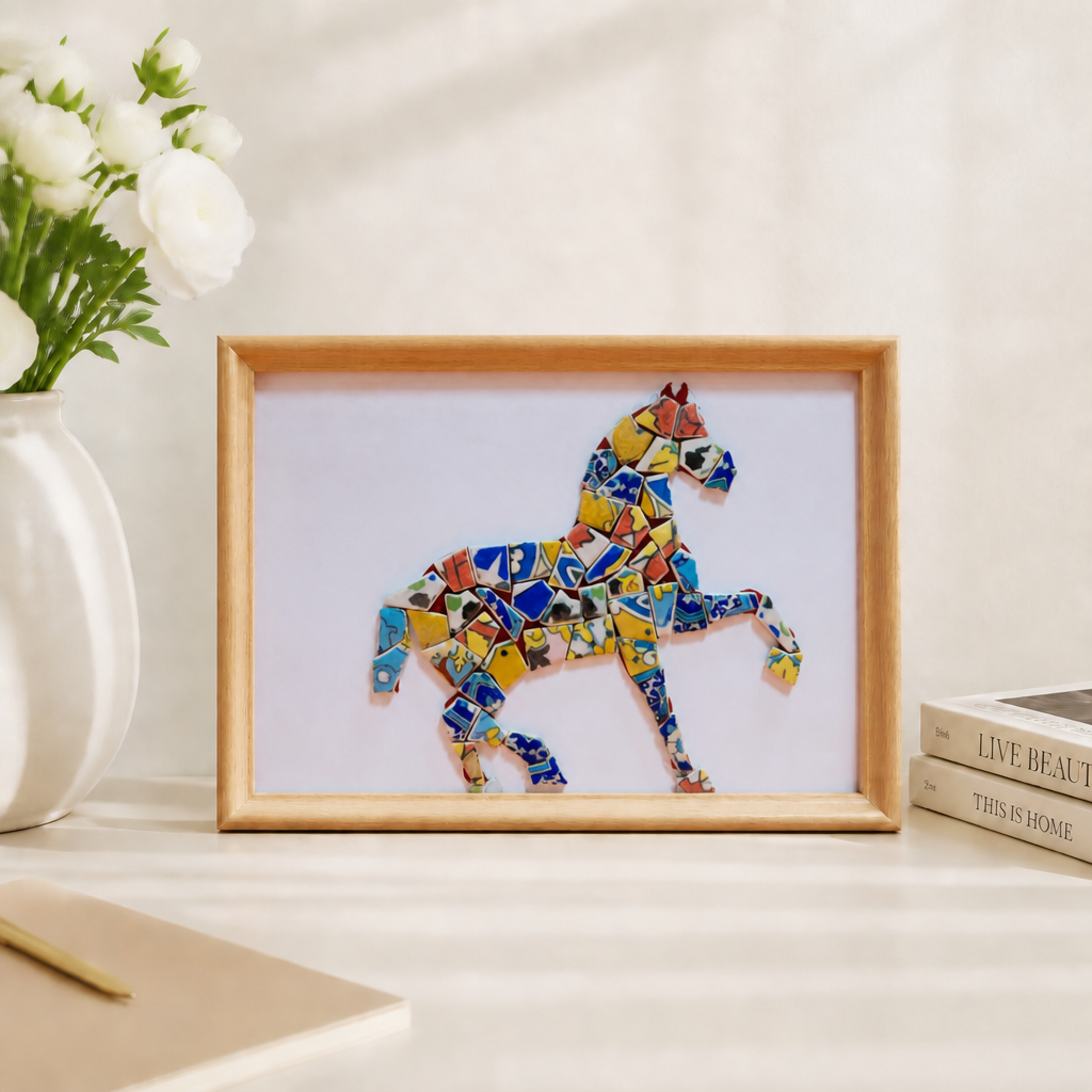 Equus - Studio-Finished Porcelain Mosaic Artwork