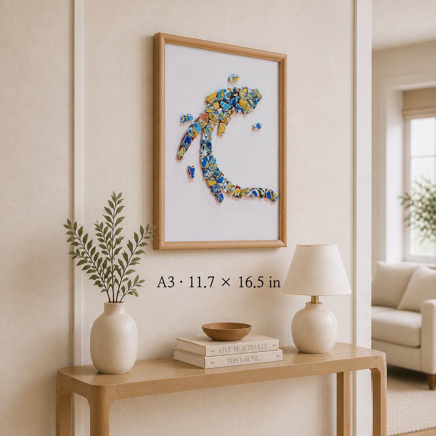 Koi - Ripple | Finished Porcelain Mosaic Artwork in Chromatic