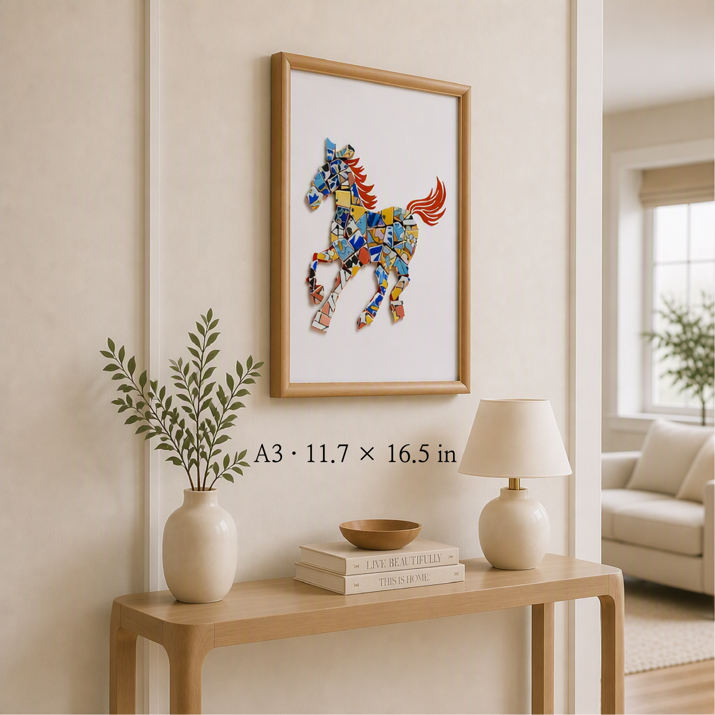 Equus - Gallop | Finished Porcelain Mosaic Artwork in Chromatic