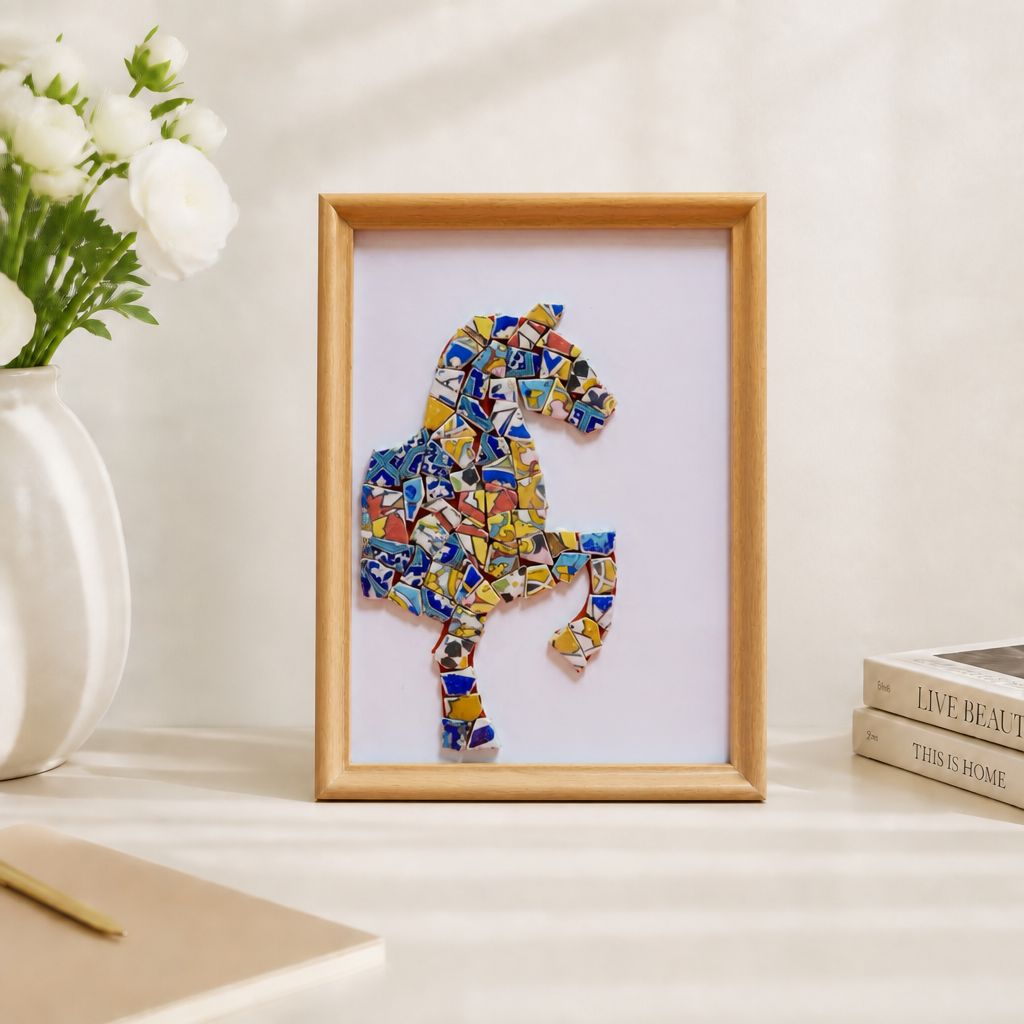 Equus - Studio-Finished Porcelain Mosaic Artwork