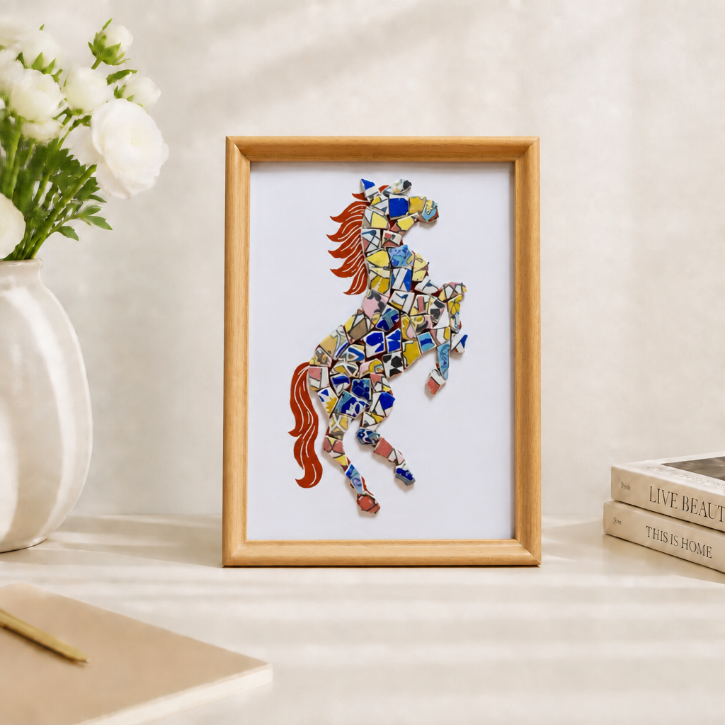 Equus - Studio-Finished Porcelain Mosaic Artwork