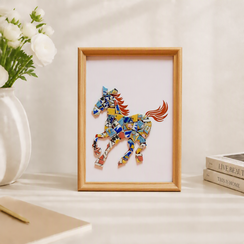 Equus - Studio-Finished Porcelain Mosaic Artwork