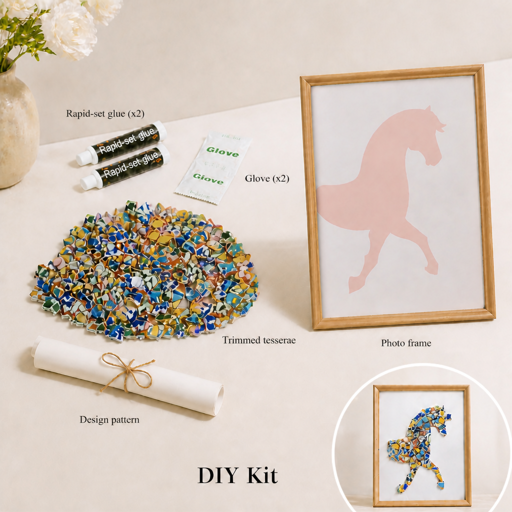 Equus - Stillness | Porcelain Mosaic DIY Kit in Chromatic