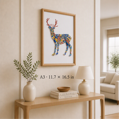 Cervus - Woodland | Finished Porcelain Mosaic Artwork in Chromatic