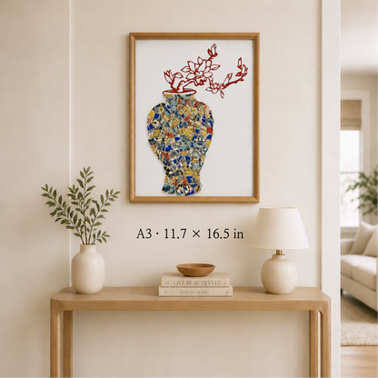 Vessel - Abundance | Finished Porcelain Mosaic Artwork in Chromatic