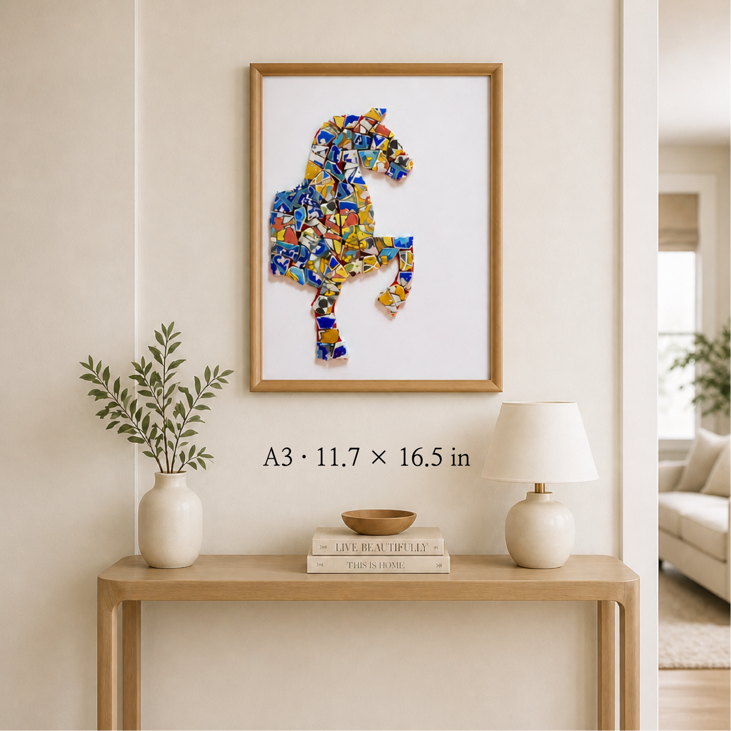 Equus - Profile | Finished Porcelain Mosaic Artwork in Chromatic