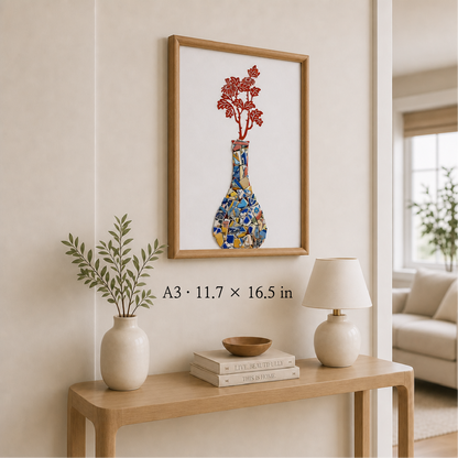 Vessel - Poise | Finished Porcelain Mosaic Artwork in Chromatic