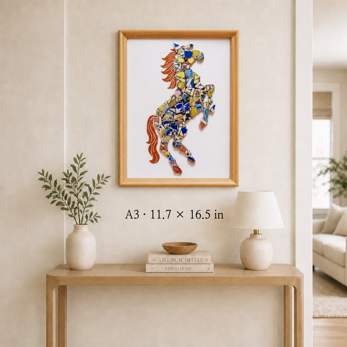 Equus - Ascent | Finished Porcelain Mosaic Artwork in Chromatic