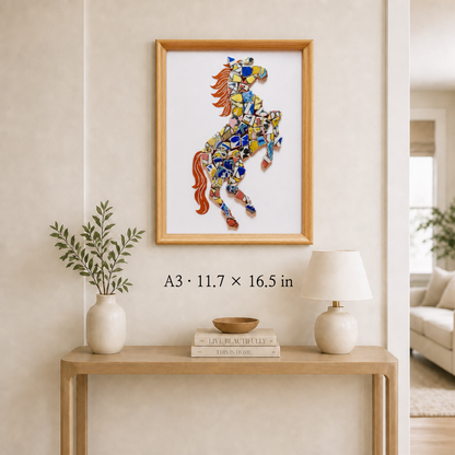Equus - Ascent | Finished Porcelain Mosaic Artwork in Chromatic