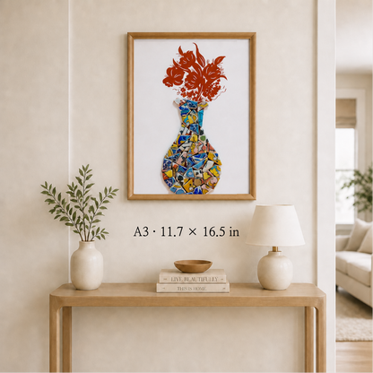 Vessel - Bloom | Finished Porcelain Mosaic Artwork in Chromatic
