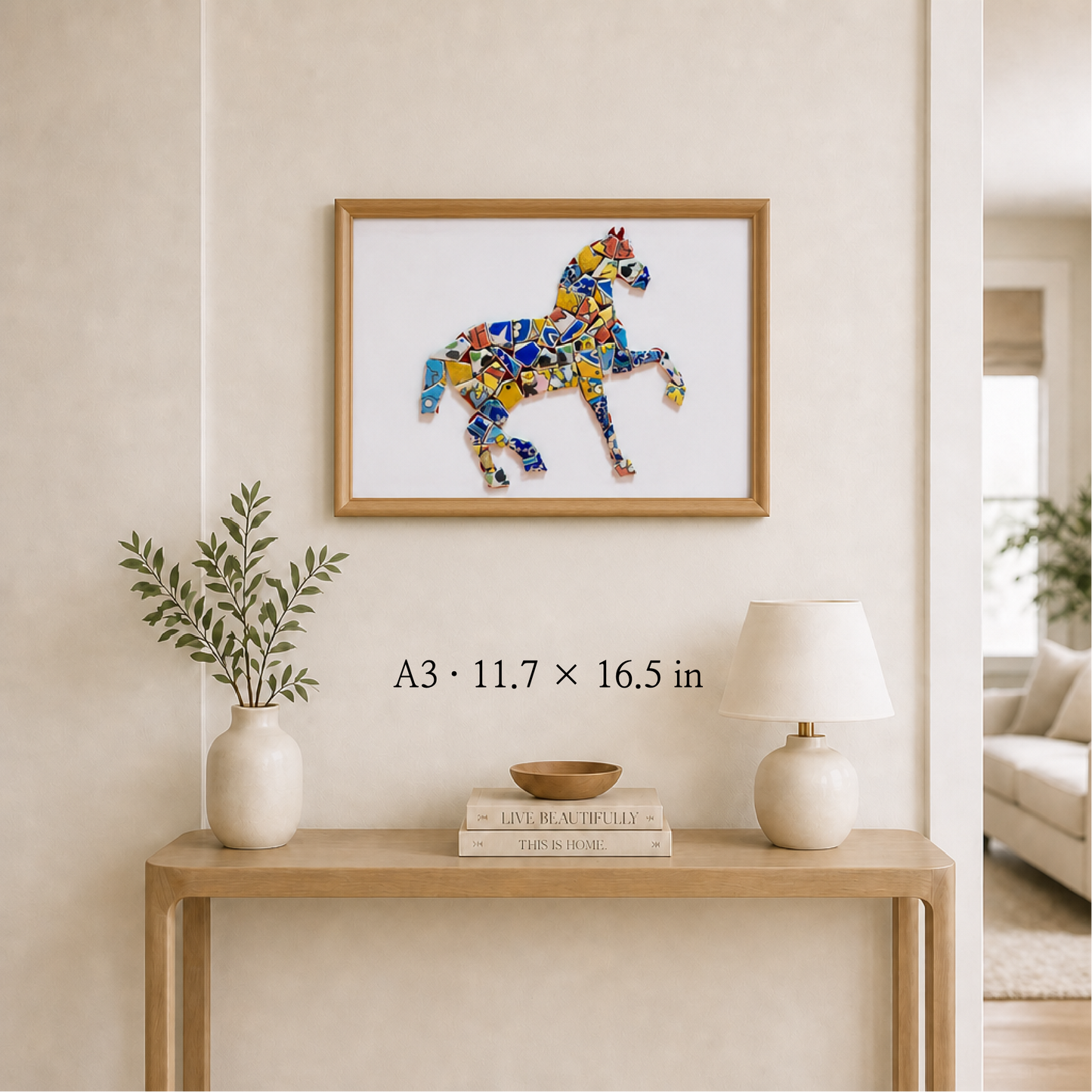 Equus - Horizon | Finished Porcelain Mosaic Artwork in Chromatic