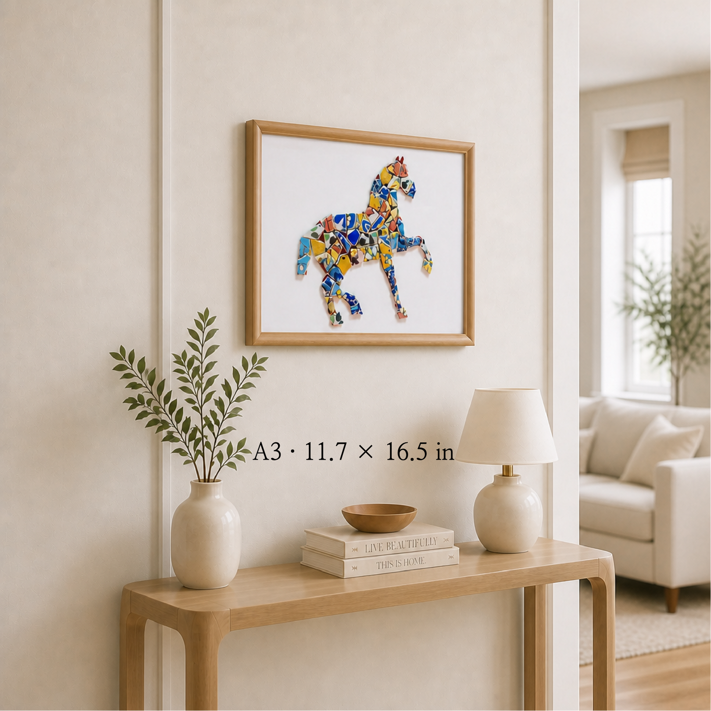 Equus - Horizon | Finished Porcelain Mosaic Artwork in Chromatic