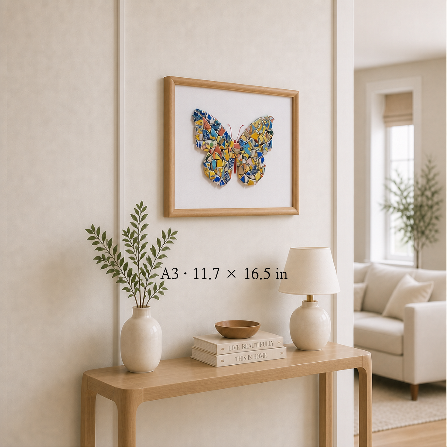 Metamorphosis - Unfold | Finished Porcelain Mosaic Artwork in Chromatic