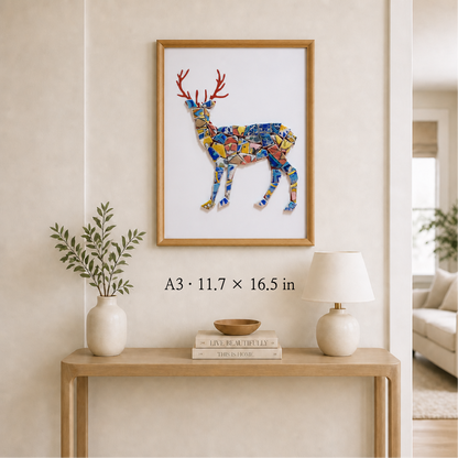 Cervus - Woodland | Finished Porcelain Mosaic Artwork in Chromatic