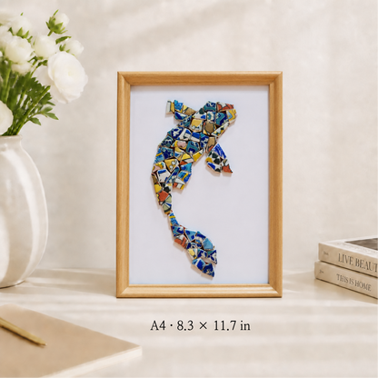 Koi - Current | Finished Porcelain Mosaic Artwork in Chromatic