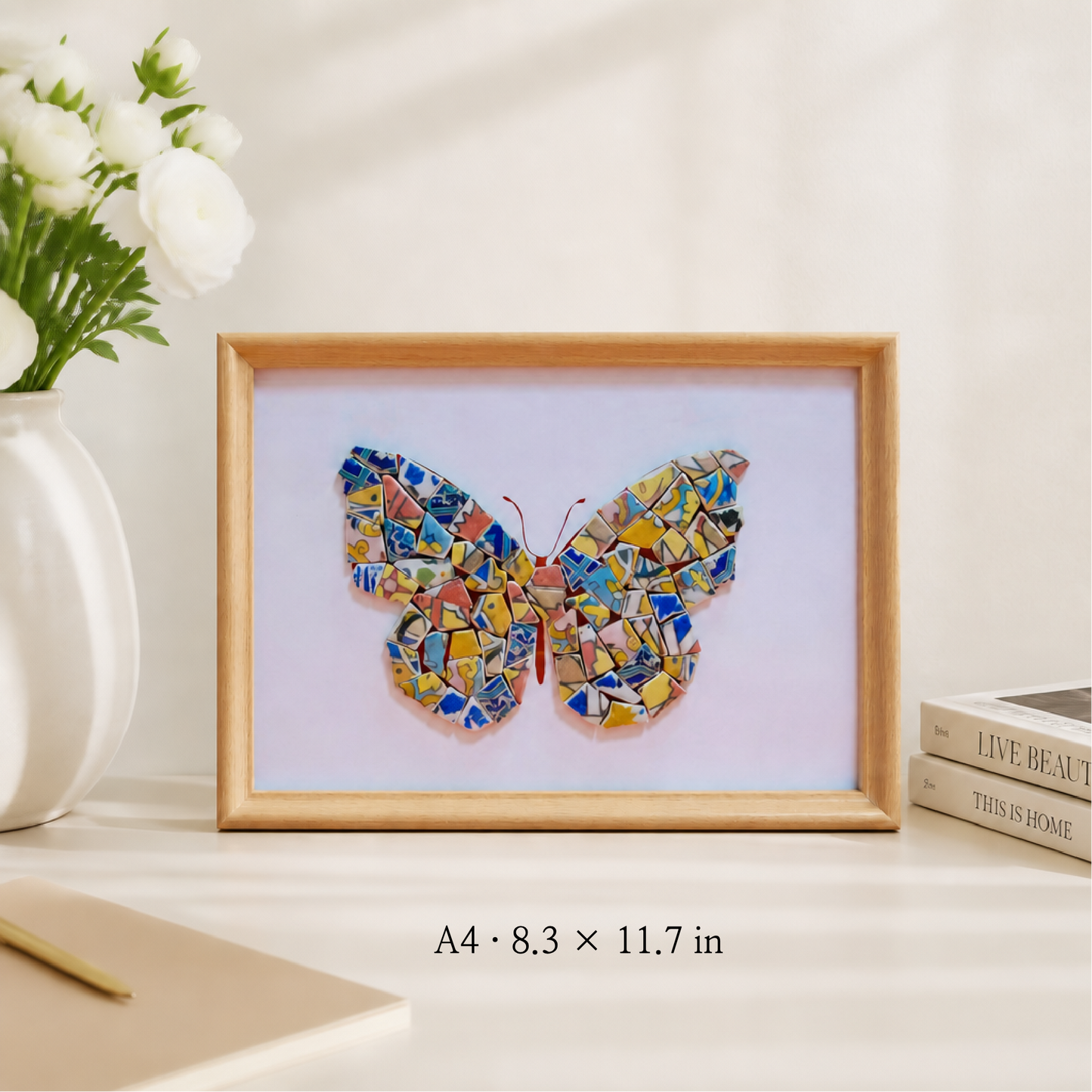 Metamorphosis - Unfold | Finished Porcelain Mosaic Artwork in Chromatic