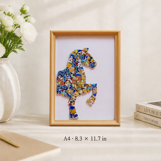 Equus - Profile | Finished Porcelain Mosaic Artwork in Chromatic