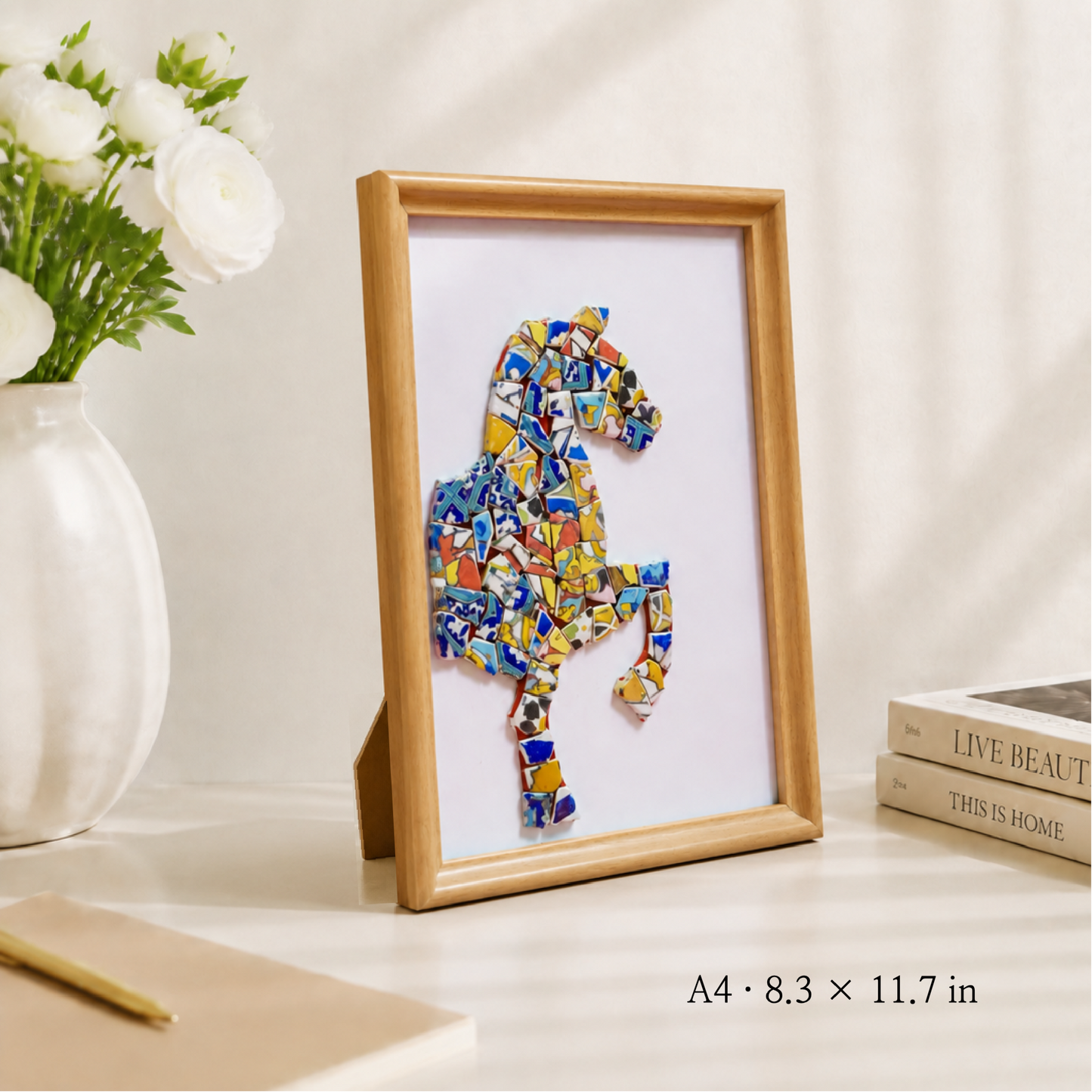Equus - Profile | Finished Porcelain Mosaic Artwork in Chromatic