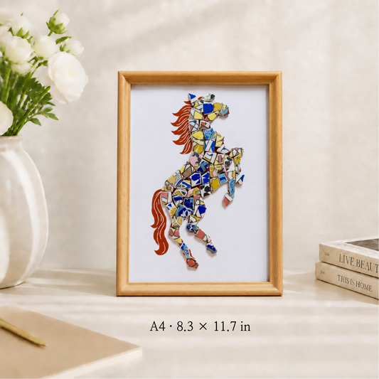 Equus - Ascent | Finished Porcelain Mosaic Artwork in Chromatic