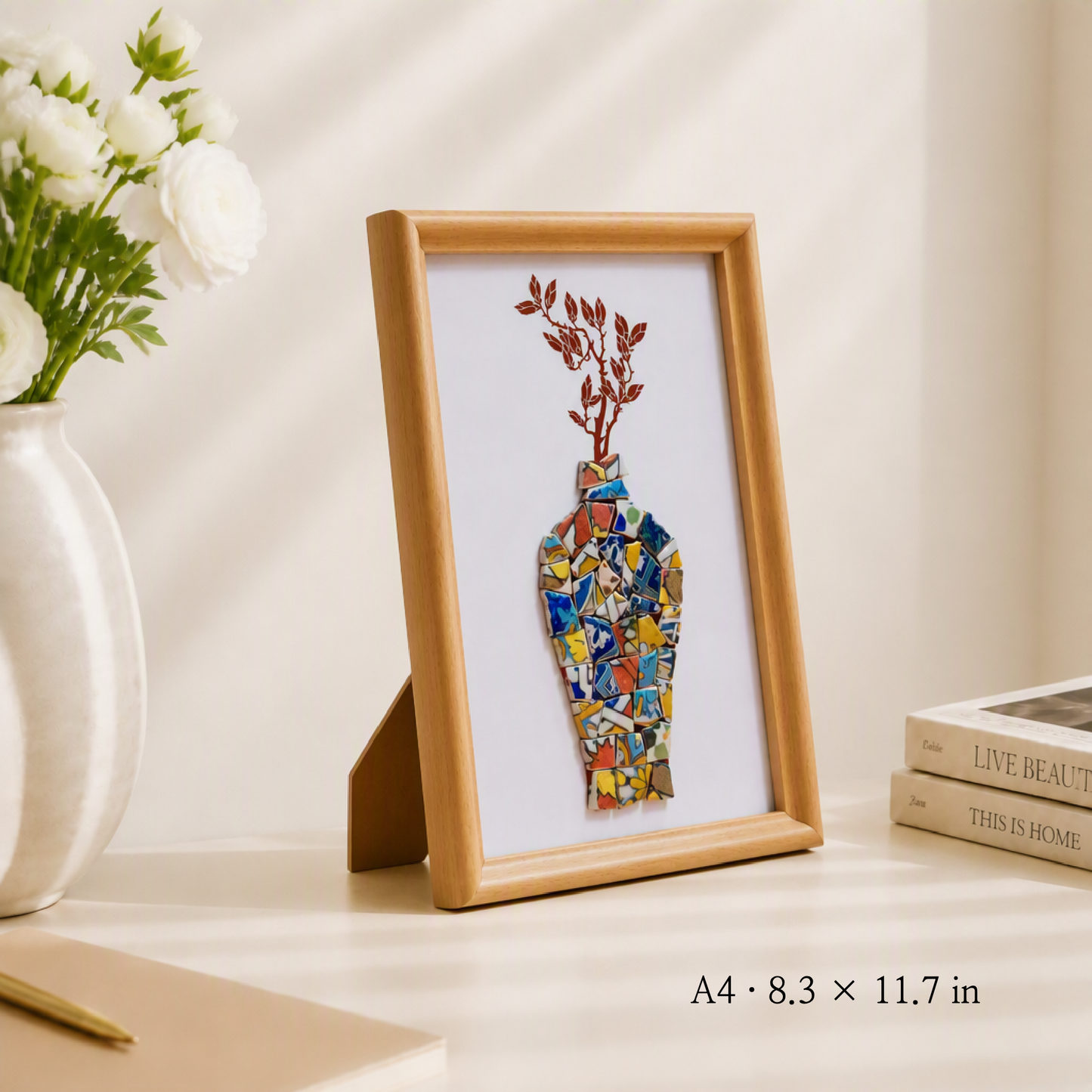 Vessel - Reverie | Finished Porcelain Mosaic Artwork in Chromatic
