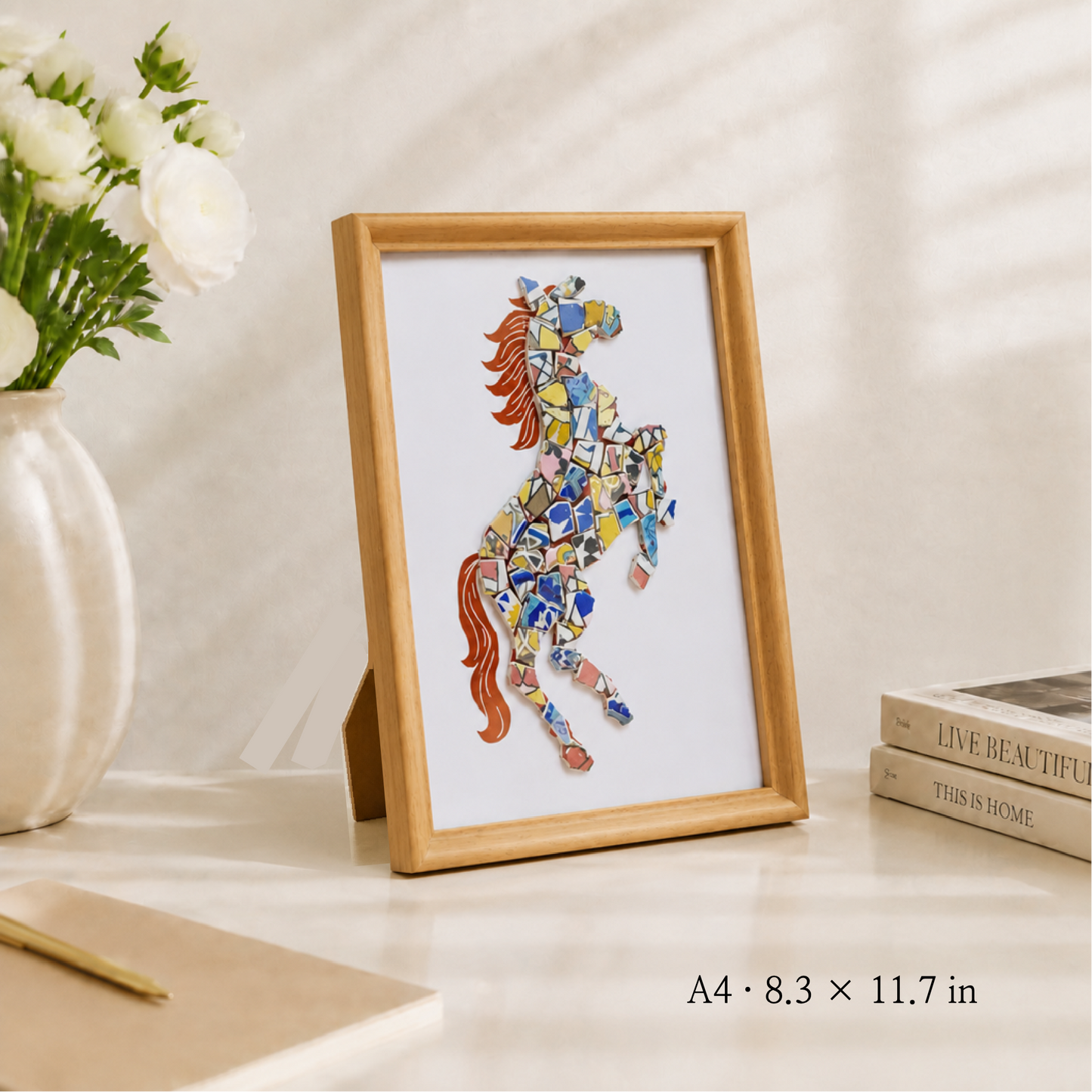Equus - Ascent | Finished Porcelain Mosaic Artwork in Chromatic