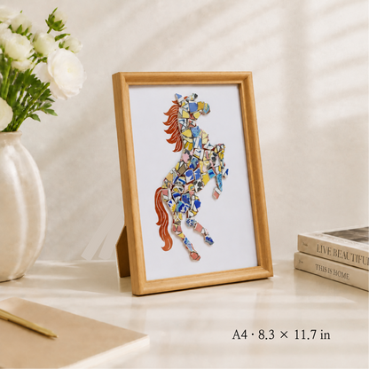 Equus - Ascent | Finished Porcelain Mosaic Artwork in Chromatic