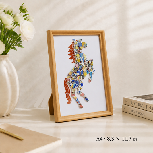 Equus - Ascent | Finished Porcelain Mosaic Artwork in Chromatic