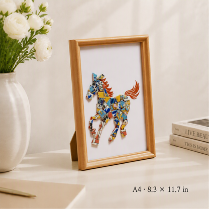 Equus - Gallop | Finished Porcelain Mosaic Artwork in Chromatic