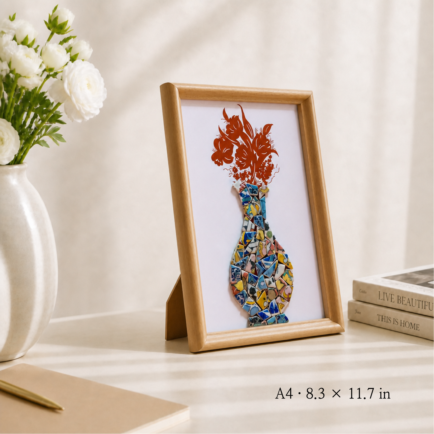 Vessel - Bloom | Finished Porcelain Mosaic Artwork in Chromatic