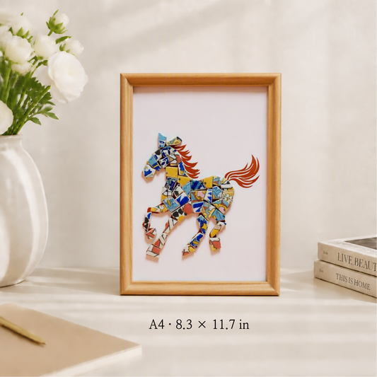 Equus - Gallop | Finished Porcelain Mosaic Artwork in Chromatic