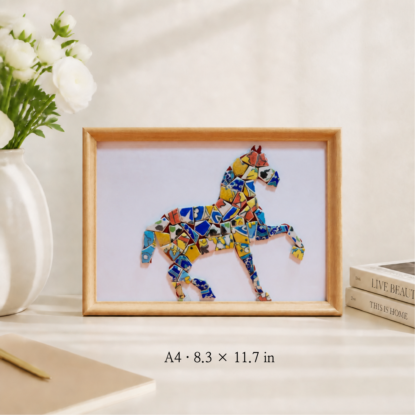 Equus - Horizon | Finished Porcelain Mosaic Artwork in Chromatic
