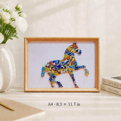 Equus - Horizon | Finished Porcelain Mosaic Artwork in Chromatic