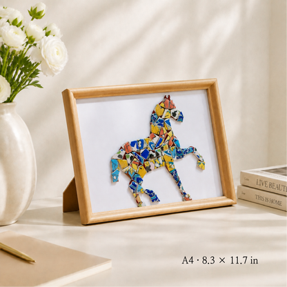 Equus - Horizon | Finished Porcelain Mosaic Artwork in Chromatic