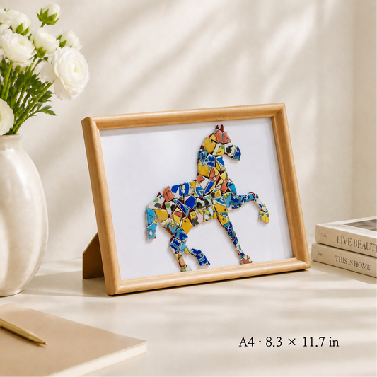 Equus - Horizon | Finished Porcelain Mosaic Artwork in Chromatic