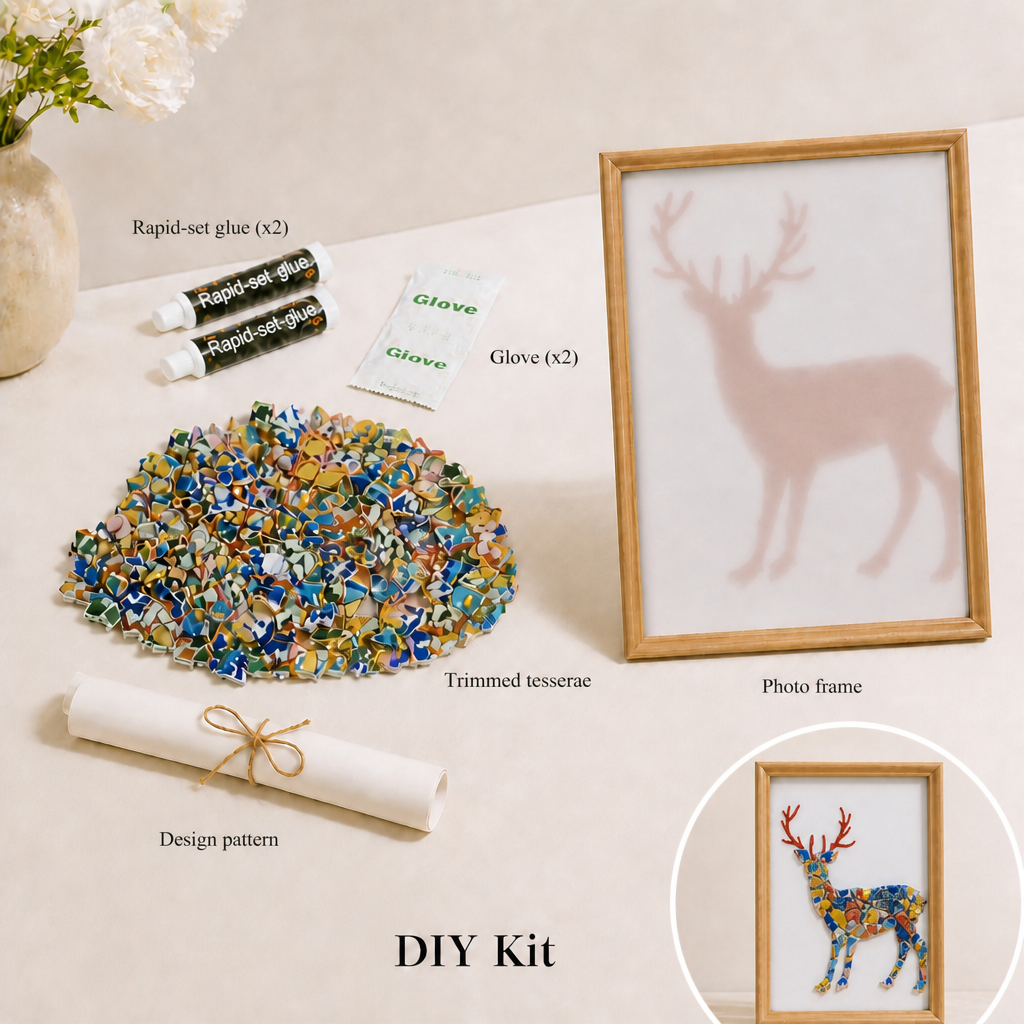 Cervus - Woodland | Porcelain Mosaic DIY Kit in Chromatic